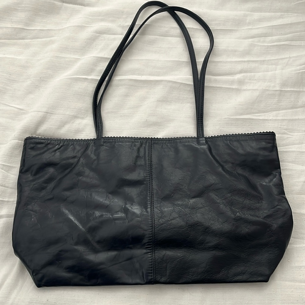 Latico Dark Blue Soft Leather Carmen Shopper Tote Bag